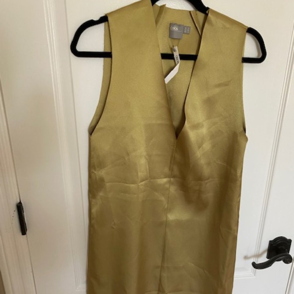 ASOS Deep V Satin Shift Dress - NWT